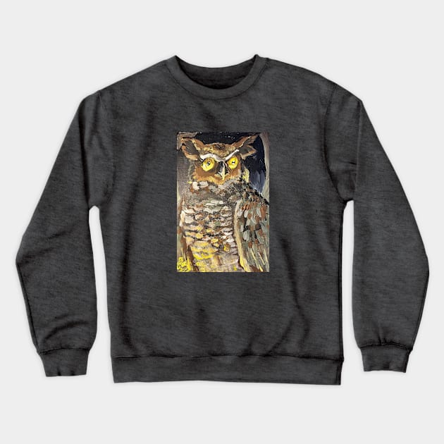 Great Horned Owl Crewneck Sweatshirt by ZeekieZu28